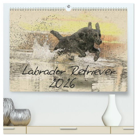 Labrador Retriever 2026 (hochwertiger Premium Wandkalender 2026 DIN A2 quer), Kunstdruck in Hochglanz