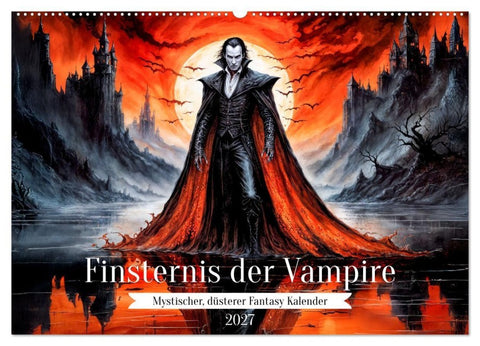 Finsternis der Vampire - Mystischer düsterer Fantasy Kalender (Wandkalender 2027 DIN A2 quer), CALVENDO Monatskalender