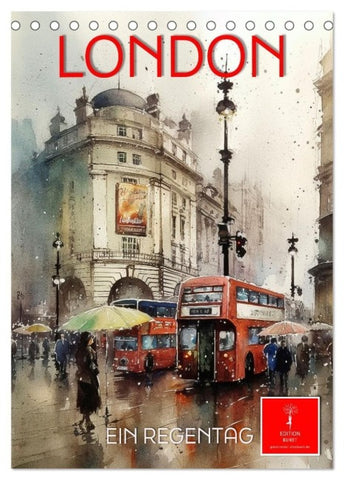 London - ein Regentag (Tischkalender 2027 DIN A5 hoch), CALVENDO Monatskalender