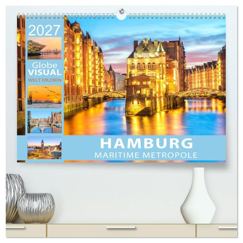HAMBURG - Maritime Metropole (hochwertiger Premium Wandkalender 2027 DIN A2 quer), Kunstdruck in Hochglanz