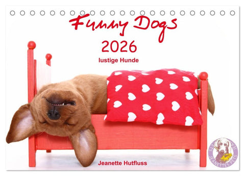 Funny Dogs (Tischkalender 2026 DIN A5 quer), CALVENDO Monatskalender
