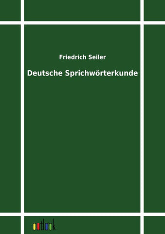 Deutsche Sprichwörterkunde