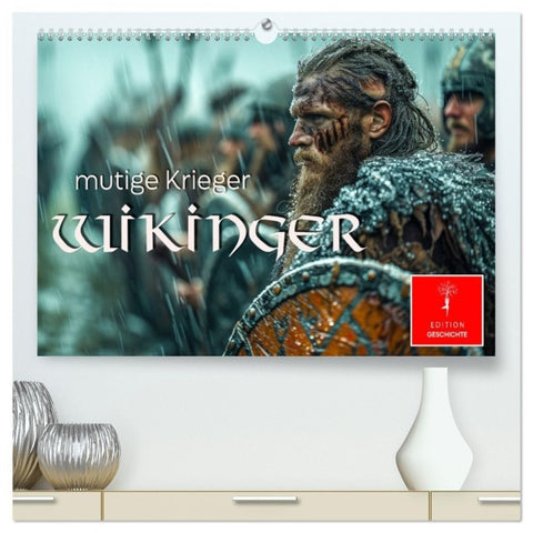 Wikinger - mutige Krieger (hochwertiger Premium Wandkalender 2027 DIN A2 quer), Kunstdruck in Hochglanz