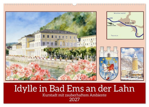 Idylle in Bad Ems an der Lahn (Wandkalender 2027 DIN A2 quer), CALVENDO Monatskalender