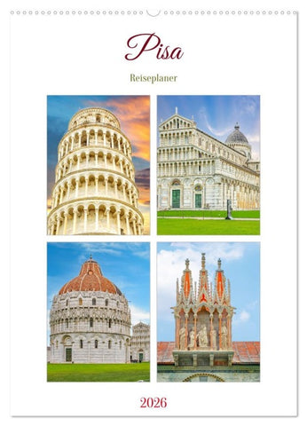 Pisa - Reiseplaner (Wandkalender 2026 DIN A2 hoch), CALVENDO Monatskalender