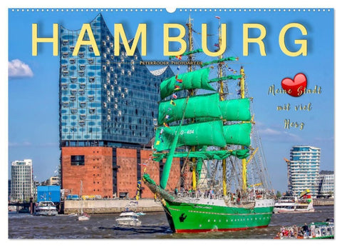 Hamburg - meine Stadt mit viel Herz (Wandkalender 2027 DIN A2 quer), CALVENDO Monatskalender