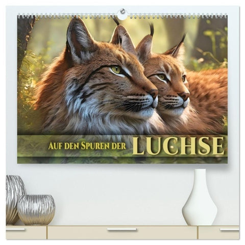Auf den Spuren der Luchse (hochwertiger Premium Wandkalender 2026 DIN A2 quer), Kunstdruck in Hochglanz