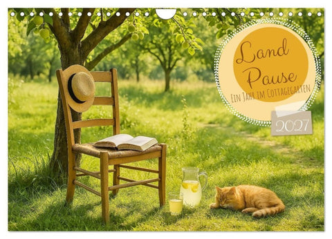 Land Pause - Ein Jahr im Cottagegarten (Wandkalender 2027 DIN A4 quer), CALVENDO Monatskalender