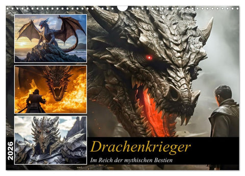 Drachenkrieger (Wandkalender 2026 DIN A3 quer), CALVENDO Monatskalender