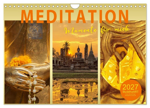 MEDITATION Momente für mich (Wandkalender 2027 DIN A4 quer), CALVENDO Monatskalender
