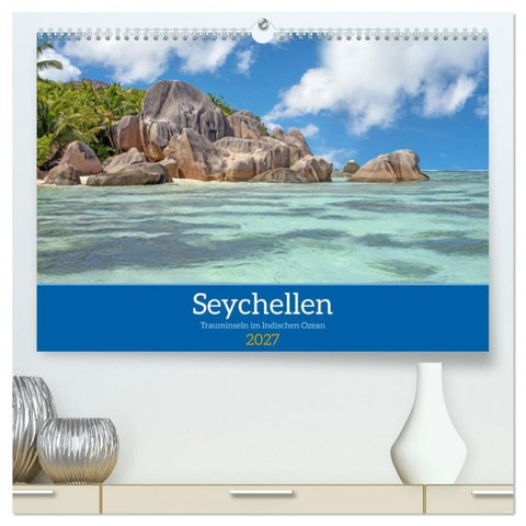 Seychellen - Trauminseln im Indischen Ozean (hochwertiger Premium Wandkalender 2027 DIN A2 quer), Kunstdruck in Hochglanz