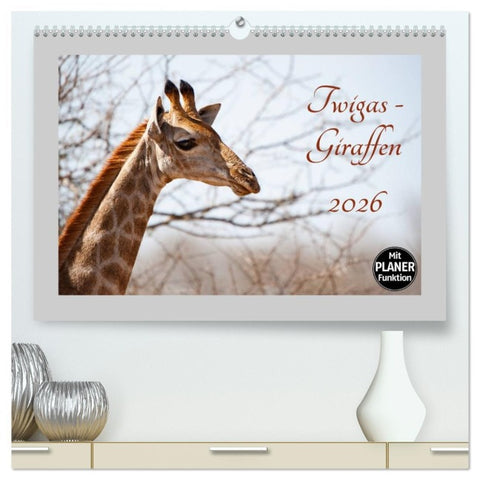Twigas - Giraffen (hochwertiger Premium Wandkalender 2026 DIN A2 quer), Kunstdruck in Hochglanz