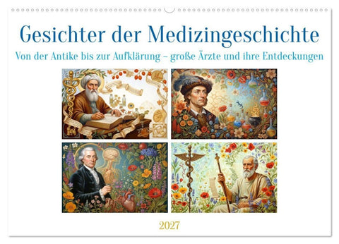Gesichter der Medizingeschichte (Wandkalender 2027 DIN A2 quer), CALVENDO Monatskalender