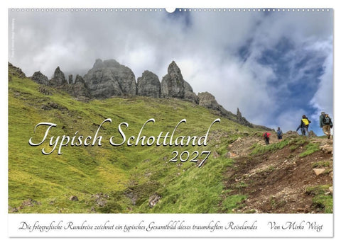 Typisch Schottland (Wandkalender 2027 DIN A2 quer), CALVENDO Monatskalender