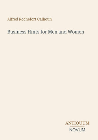 Business Hints for Men and Women