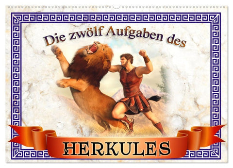 Die zwölf Aufgaben des Herkules (Wandkalender 2026 DIN A2 quer), CALVENDO Monatskalender