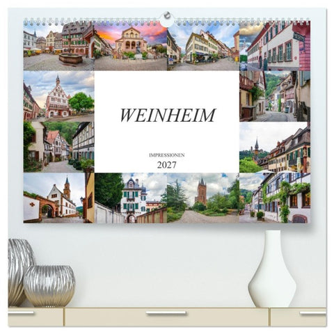 Weinheim Impressionen (hochwertiger Premium Wandkalender 2027 DIN A2 quer), Kunstdruck in Hochglanz