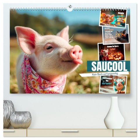 Saucool - Kein Bock auf langweilig (hochwertiger Premium Wandkalender 2027 DIN A2 quer), Kunstdruck in Hochglanz