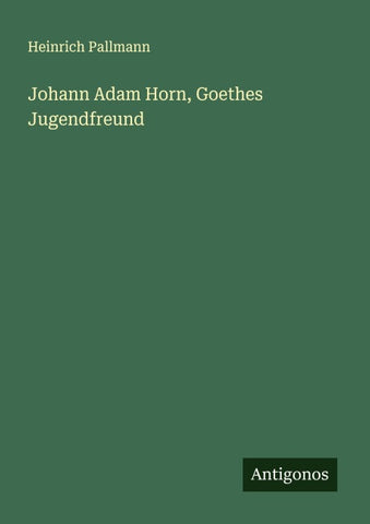 Johann Adam Horn, Goethes Jugendfreund