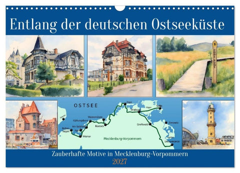 Entlang der deutschen Ostseeküste (Wandkalender 2027 DIN A3 quer), CALVENDO Monatskalender