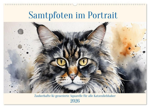 Samtpfoten im Portrait (Wandkalender 2026 DIN A2 quer), CALVENDO Monatskalender