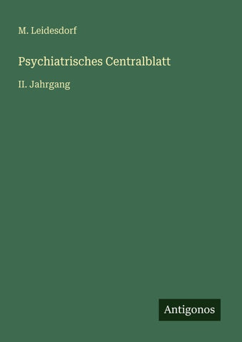 Psychiatrisches Centralblatt