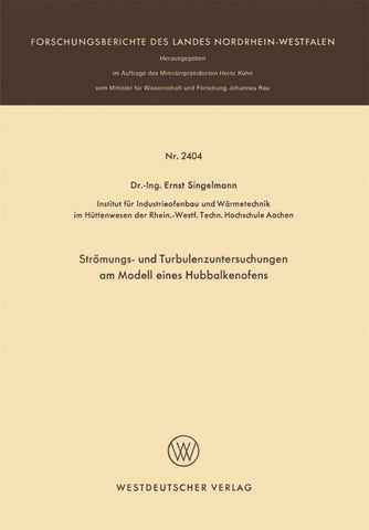 Strömungs- und Turbulenzenuntersuchungen am Modell eines Hubbalkenofens