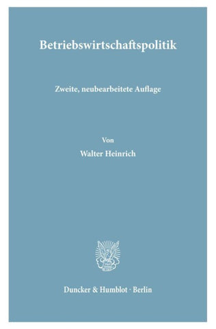 Betriebswirtschaftspolitik.