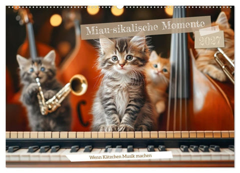 Miau-sikalische Momente (Wandkalender 2027 DIN A2 quer), CALVENDO Monatskalender