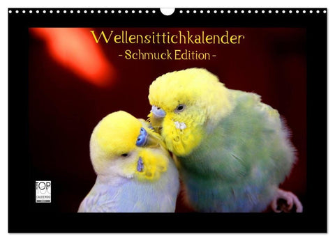 Wellensittichkalender - Schmuck Edition (Wandkalender 2027 DIN A3 quer), CALVENDO Monatskalender
