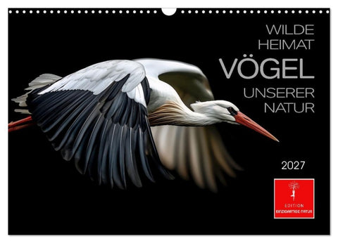 Wilde Heimat - Vögel unserer Natur (Wandkalender 2027 DIN A3 quer), CALVENDO Monatskalender