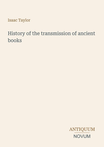 History of the transmission of ancient books