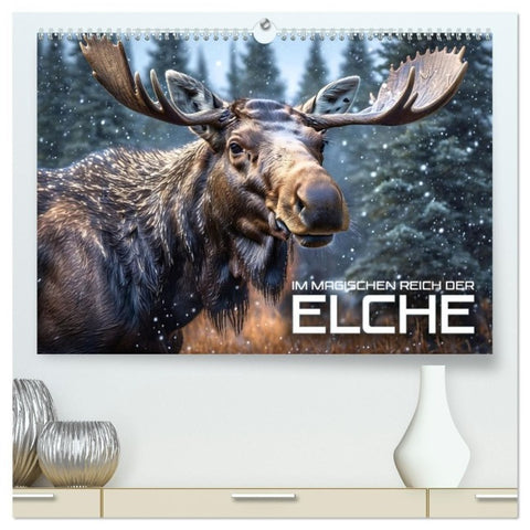 Im magischen Reich der Elche (hochwertiger Premium Wandkalender 2027 DIN A2 quer), Kunstdruck in Hochglanz