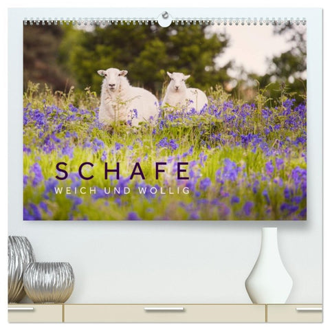 Schafe - Weich und wollig (hochwertiger Premium Wandkalender 2026 DIN A2 quer), Kunstdruck in Hochglanz
