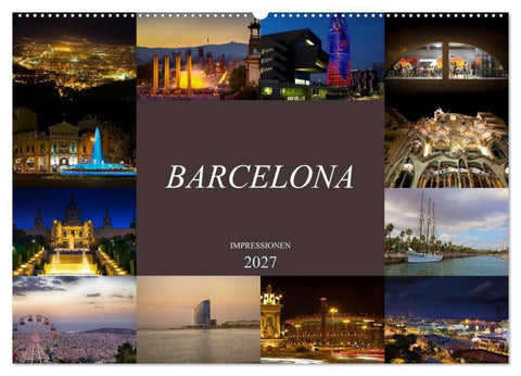 Barcelona Impressionen (Wandkalender 2027 DIN A2 quer), CALVENDO Monatskalender