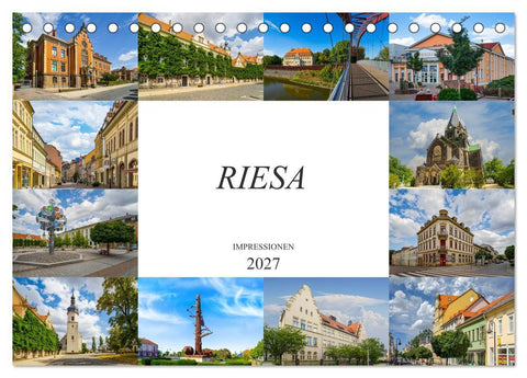 Riesa Impressionen (Tischkalender 2027 DIN A5 quer), CALVENDO Monatskalender