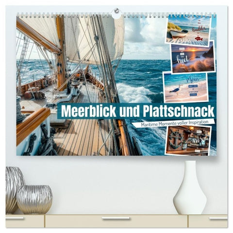 Meerblick und Plattschnack (hochwertiger Premium Wandkalender 2027 DIN A2 quer), Kunstdruck in Hochglanz