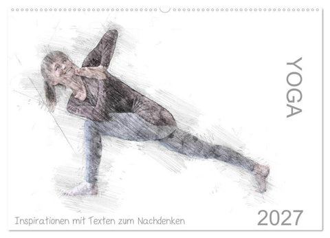 YOGA Inspirationen mit Texten zum Nachdenken (Wandkalender 2027 DIN A2 quer), CALVENDO Monatskalender