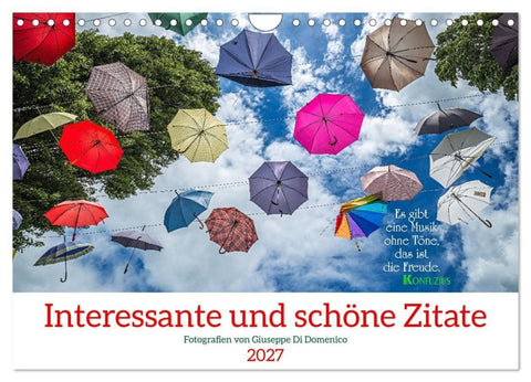 Interessante und schöne Zitate (Wandkalender 2027 DIN A4 quer), CALVENDO Monatskalender