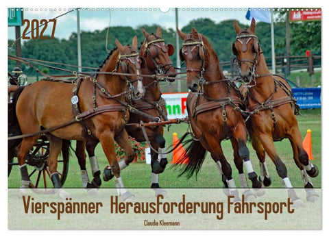 Vierspänner Herausforderung Fahrsport (Wandkalender 2027 DIN A2 quer), CALVENDO Monatskalender