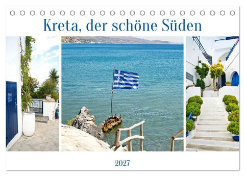 Kreta, der schöne Süden (Tischkalender 2027 DIN A5 quer), CALVENDO Monatskalender