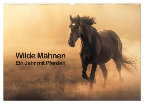 Wilde Mähnen: Ein Jahr mit Pferden (Wandkalender 2027 DIN A2 quer), CALVENDO Monatskalender