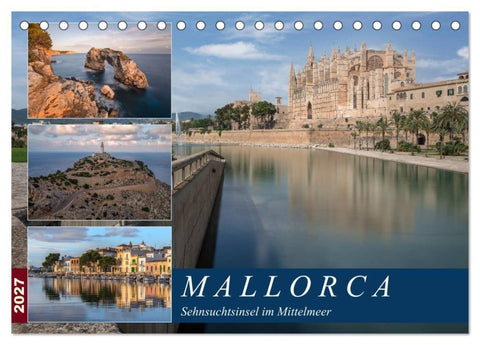 Mallorca, Sehnsuchtsinsel im Mittelmeer (Tischkalender 2027 DIN A5 quer), CALVENDO Monatskalender