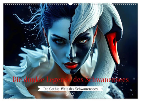 Die dunkle Legende des Schwanensees (Wandkalender 2027 DIN A2 quer), CALVENDO Monatskalender