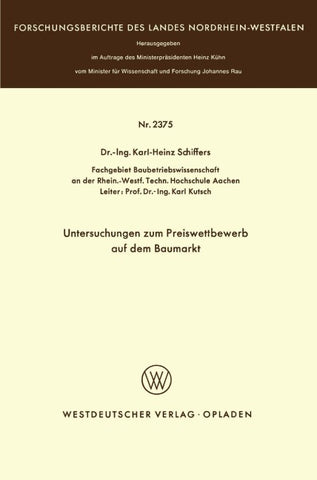 Untersuchungen zum Preiswettbewerb auf dem Baumarkt