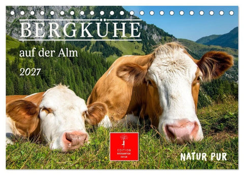 Bergkühe auf der Alm - Natur pur (Tischkalender 2027 DIN A5 quer), CALVENDO Monatskalender