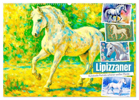 Lipizzaner. Kunstvolle Porträts schöner Pferde (Wandkalender 2027 DIN A2 quer), CALVENDO Monatskalender