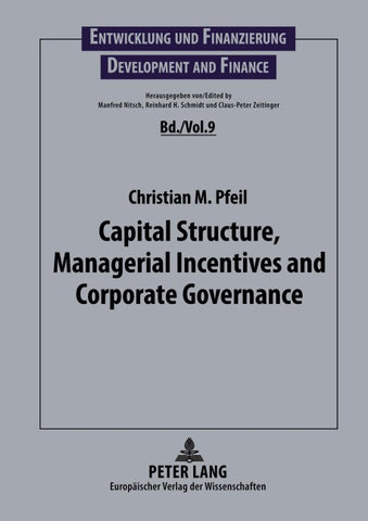 Capital Structure, Managerial Incentives and Corporate Governance