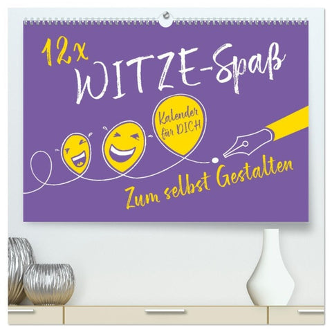12 x WITZE-Spaß - Bastelkalender (hochwertiger Premium Wandkalender 2026 DIN A2 quer), Kunstdruck in Hochglanz