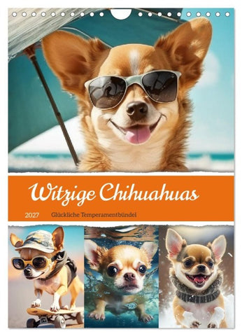 Witzige Chihuahuas. Glückliche Temperamentbündel (Wandkalender 2027 DIN A4 hoch), CALVENDO Monatskalender